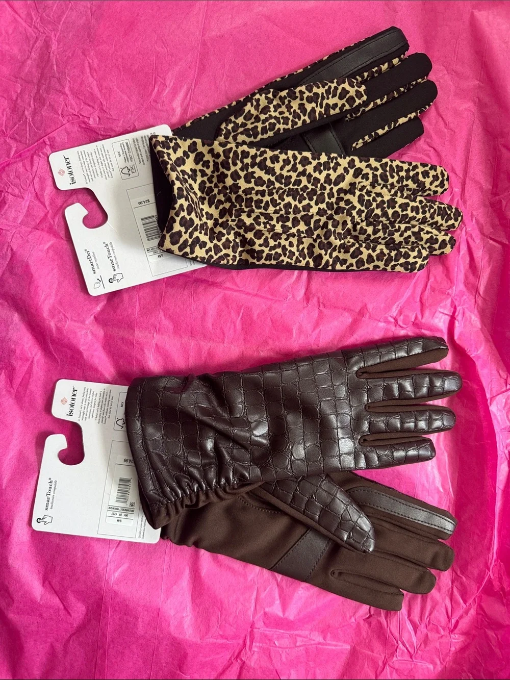 isotoner Leopard Print and Brown Tech Gloves - Leopard & Brown - Picture 8 of 9